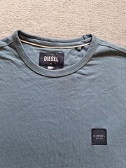 Diesel T-Shirt Men’s Small Blue Crew Neck Short Sleeve Logo Patch Organic Tee