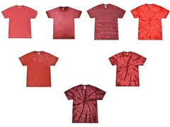 Pick a Red Tie Dye, Acid, Oil Wash Stripe T-Shirts Adult SM -5XL Colortone