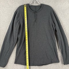 Lululemon Henley Shirt Mens Medium M Gray Long Sleeve Athletic Performance