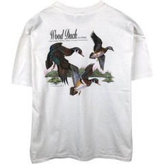 Used 90’S-00’S Hanes HEAVYWEIGHT 50/50 Bird Print Animal T-Shirt Men’s XL eq…