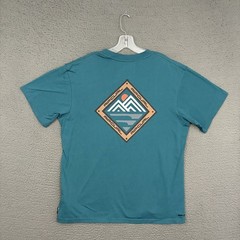 RIP CURL Vaporcool T-Shirt Mens XL Teal Blue Graphic Cotton Blend Knit Surf Dad