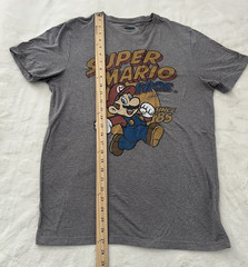 Super Mario Bros T Shirt Mens Small Gray Graphic Old Navy Nintendo Tee