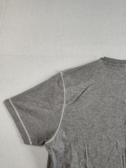 Fiji Men Shirt M Gray V Neck Short Sleeve Flat Front Comfort Pullover Tee Casual