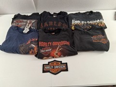Harley Davidson Graphic Shirt Lot Of 6 Size XL Motorcycle Shirts & Patch