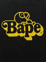 Bape 2007 Baby Milo Yellow Spellout Tee SZ/L