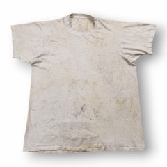 Vintage 50s Thrashed Distressed Blank White Cotton T-Shirt Farmer Grunge Medium