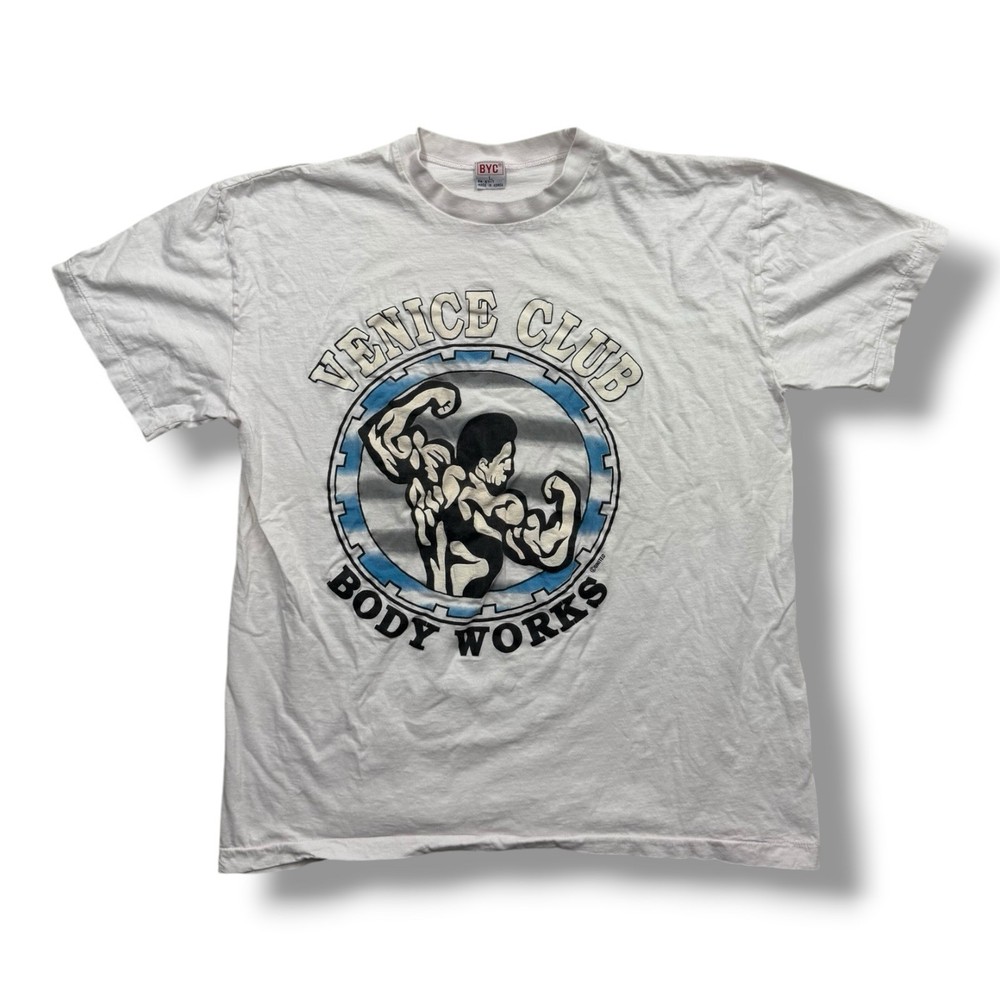 Vintage Venice Club Beach Body Works Single Stitch T Shirt Medium Body Building