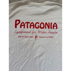 Patagonia Mens Water People Organic Cotton Pocket T-Shirt Cream White Large