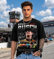 Kyle Busch Racing Shirt Vintage Race Car Graphic Tee NASCAR Fan Apparel Rowdy 18