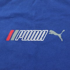 Puma Logo T-Shirt Casual Mens L Solid Blue Classic Athletic Sports Streetwear