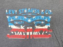 Levis Shirt Mens Large Gray Original Riveted Graphic Tee Patriotic USA