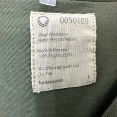 For Days Mens 100% Organic Cotton Long Sleeve Crew Neck Tee Olive Green Large