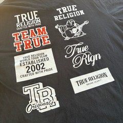 True Religion Multi-Logo Collage Graphic Black T-Shirt