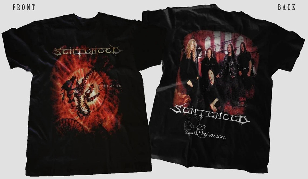 2 Sided Sentenced Band Crimson T Shirt Full Size S-5XL