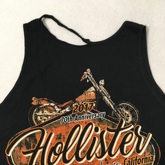 MOTORCYCLE RALLY HOLLISTER TANK Double Sided 70TH Mens XXL 2XL distress strap