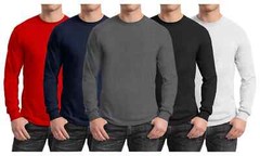 Men’s Heavyweight Soft Cotton-Blend Long Sleeve Crew Neck Shirt (Size S-3X) NWT