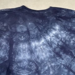 Pack of Wolves American Flag Mountain Tie-Dye T-shirt 3XL Blue