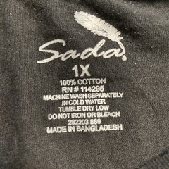 Sada T Shirt Mens XL Black Short Sleeve Cotton Basic Soft Solid Adult Top