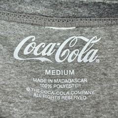 Coca Cola Mens T-Shirt Grey Graphic Tee Drink Coca-Cola In Bottles Medium