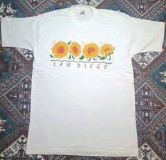 Vintage 90s San Diego Sunflowers T-Shirt Size Large Single Stitch White