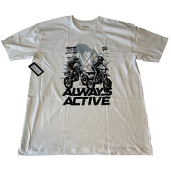 Outrank Always Active Short Sleeve T Shirt Mens Size 2XL White Racing Graphic