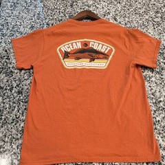 Ocean + Coast Offshore Outfitters Fish Graphic Orange Mens S Crew Neck T-Shirt