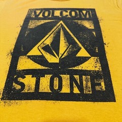 Volcom Shirt Mens Medium Yellow Cotton Tee Short Sleeve Stone Logo