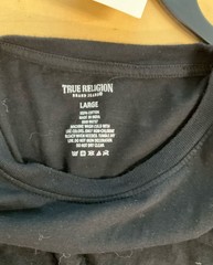 True Religion Black & Metallic Silver Graphic Crewneck T-Shirt Size L