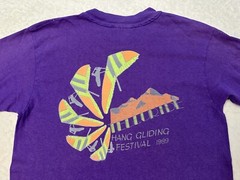 Vintage 1980s 80s 1989 Telluride Colorado Hang Gliding Festival Neon T-Shirt S M