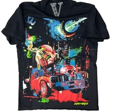 Juice Wrld x Vlone Shirt Men S Cosmic Racer Galaxy Print Double Sided Crewneck
