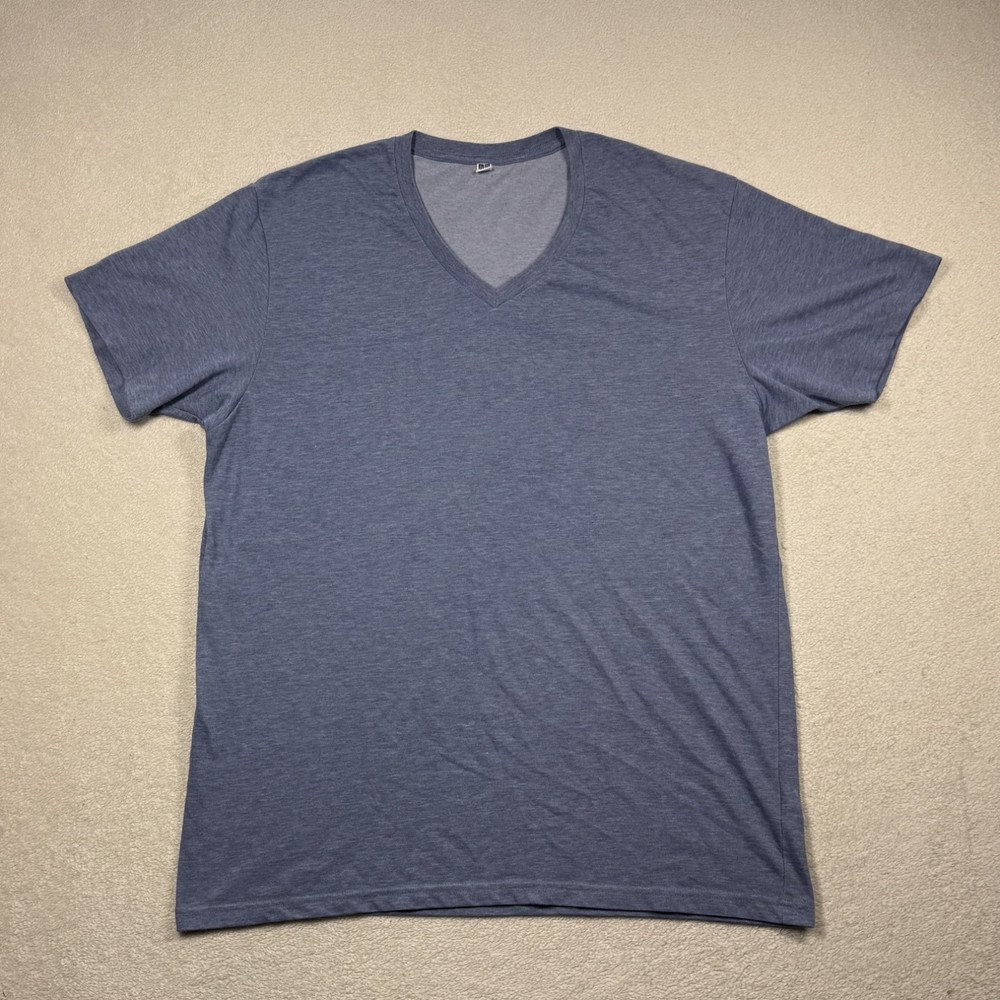 Uniqlo Men’s Blue Basic Short Sleeve Cotton Blend V-Neck T-Shirt Size XL