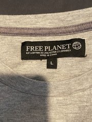 Free Planet Mens Large Color Block Long Sleeve Shirt Gray Black Crew Neck L