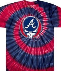 Atlanta Braves Steal Your Base Tie-Dye T-Shirt — Grateful Dead Collab Style Liqu