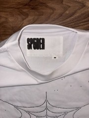 Sp5der Men’s T-Shirt White Size Medium Rhinestone Spider Web Brand New