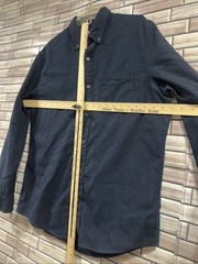Lands End Mens M shirt Traditional Fit Long sleeve Button Up Navy Blue cotton