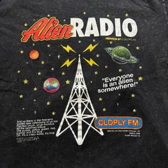 Coldplay Music of the Spheres World Tour T-Shirt Alien Radio Graphic Charcoal L