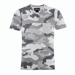Beautiful Giant Men’s Fashion Camo T-Shirt Crew Neck Sport Wear Light Grey Tee