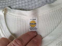 Vintage 1970s 1980s Medallion White Cotton Blend Thermal Shirt Size XL USA