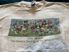 Vintage Humane Society Shirt Mens Large White 2005 Dog Cat Puppy Kitten Pet Y2K