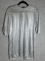 3 DELF USA Vintage Vibe Textured Shirts Men’s L Streetwear Shimmer Knit Lot Of 3