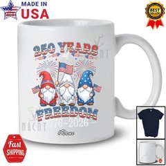 Custom Name 250th Anniversary Freedom; 4th Of July Three Patriotic Gnomes Shirt