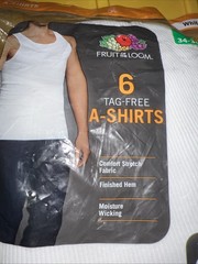 6 White Small S 34-36 Inch A-Shirt Tanks – Fruit Of The Loom – NIP