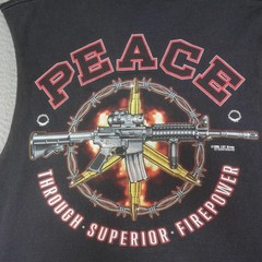7.62 Design Shirt Mens XL Black Peace Through Superior Firepower Tank Top Muscle