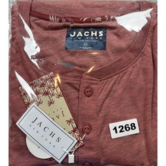 Jachs Short Sleeve Henley Shirt Washed Red Signature Soft Touch Men’s 3XL NWT