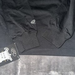 NWT Rawlings Mens Long Sleeve Shirt Black Sz Large New Baseball Softball Cotton