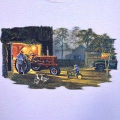 VTG 90s Common Ground Graphic Shirt Mens L White Single Stitched Dave Barnhouse