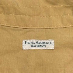 Phigvel Open Collar Box Wide Work Shirt Size M – Solid Color