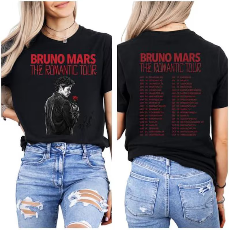 Bruno The Romantic Tour 2026 Vintage Concert Graphic Tee