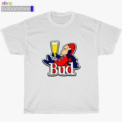 New BudMan Cartoons Bud Man Beer Black/White/Grey/Navy T-Shirt Size S-5XL