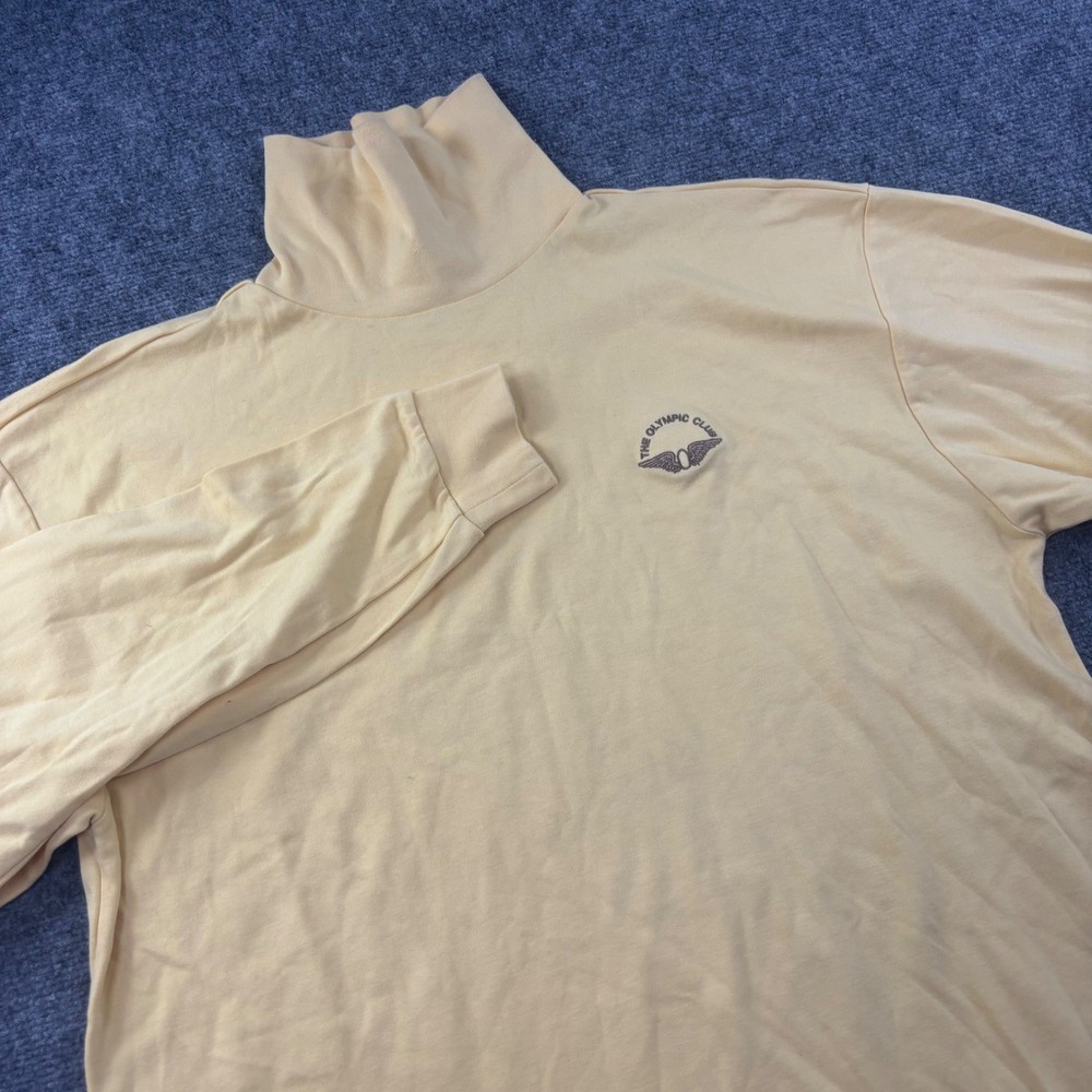 VTG Overton Turtleneck XL Yellow The Olympic Club Embroidered Cotton Mens